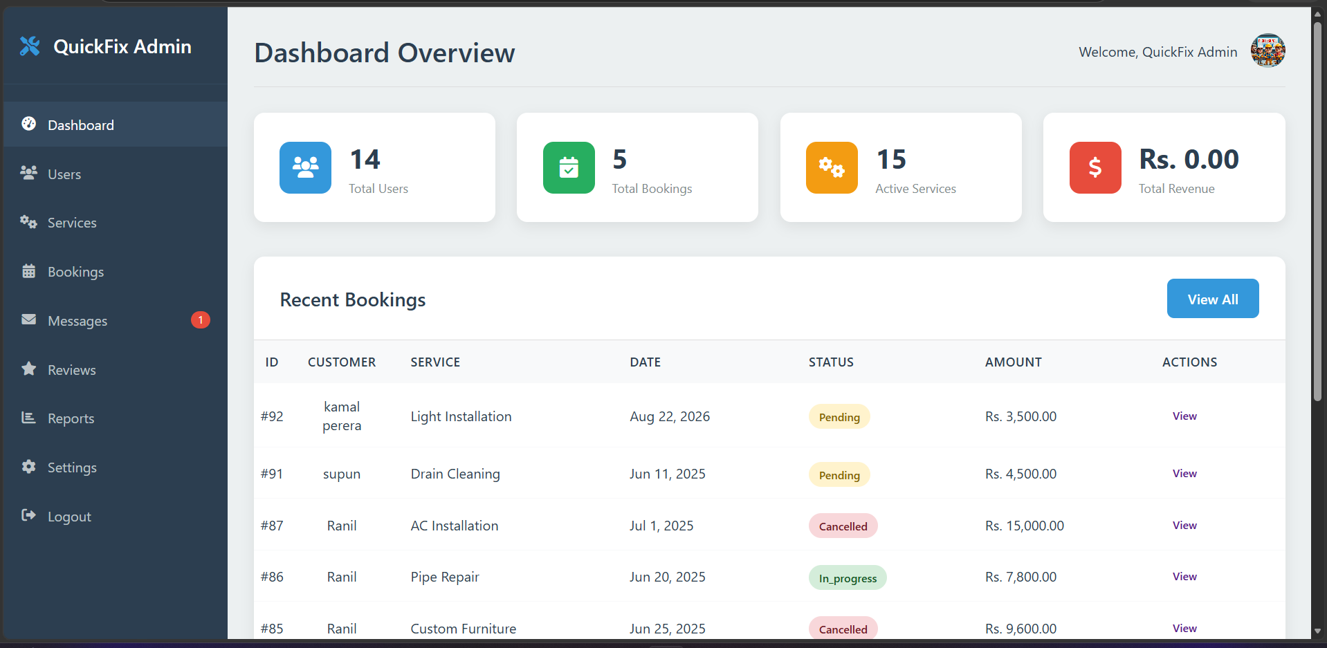 QuickFix Hub — Home Services Booking Platform screenshot 14