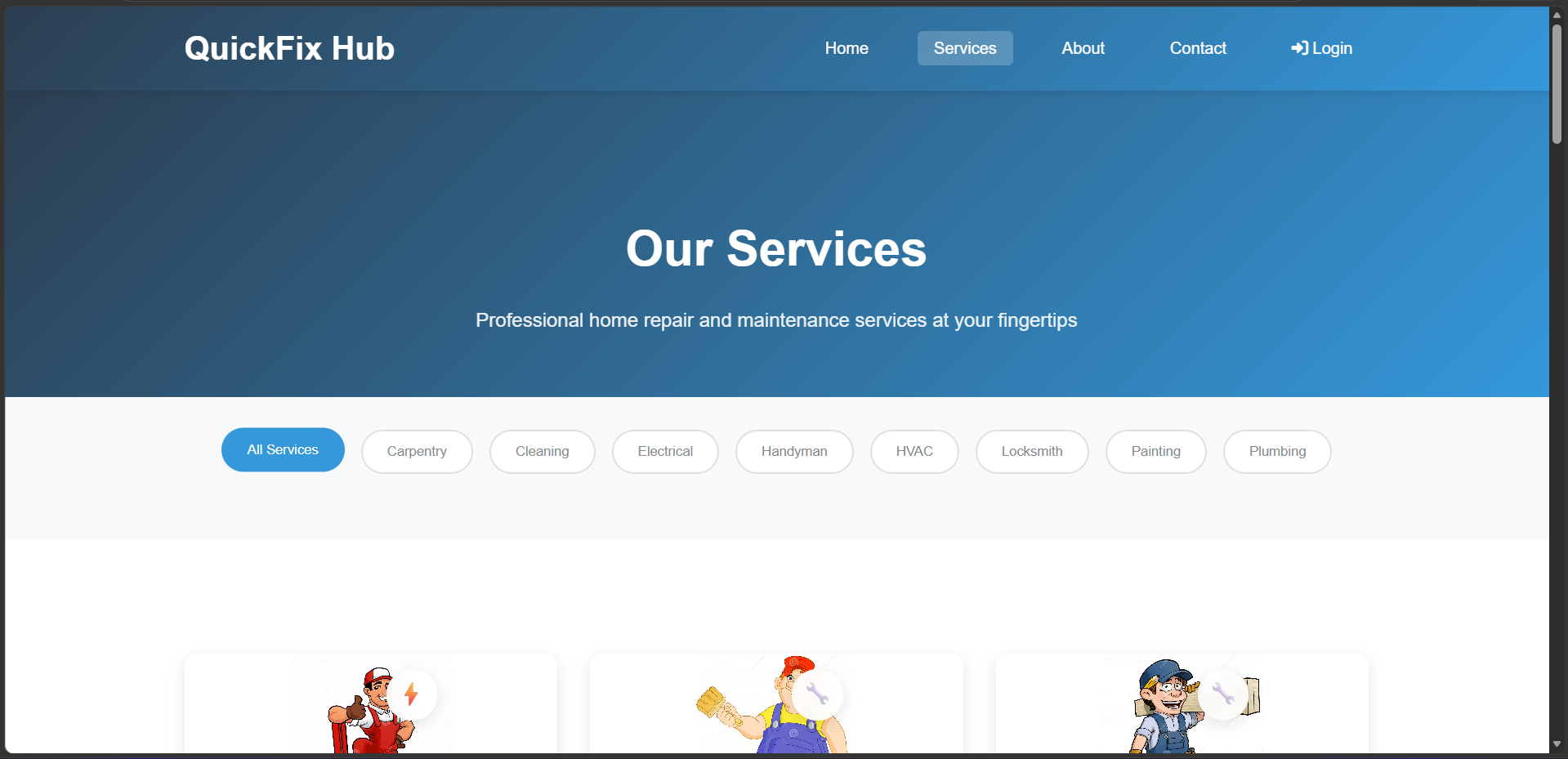 QuickFix Hub — Home Services Booking Platform screenshot 3
