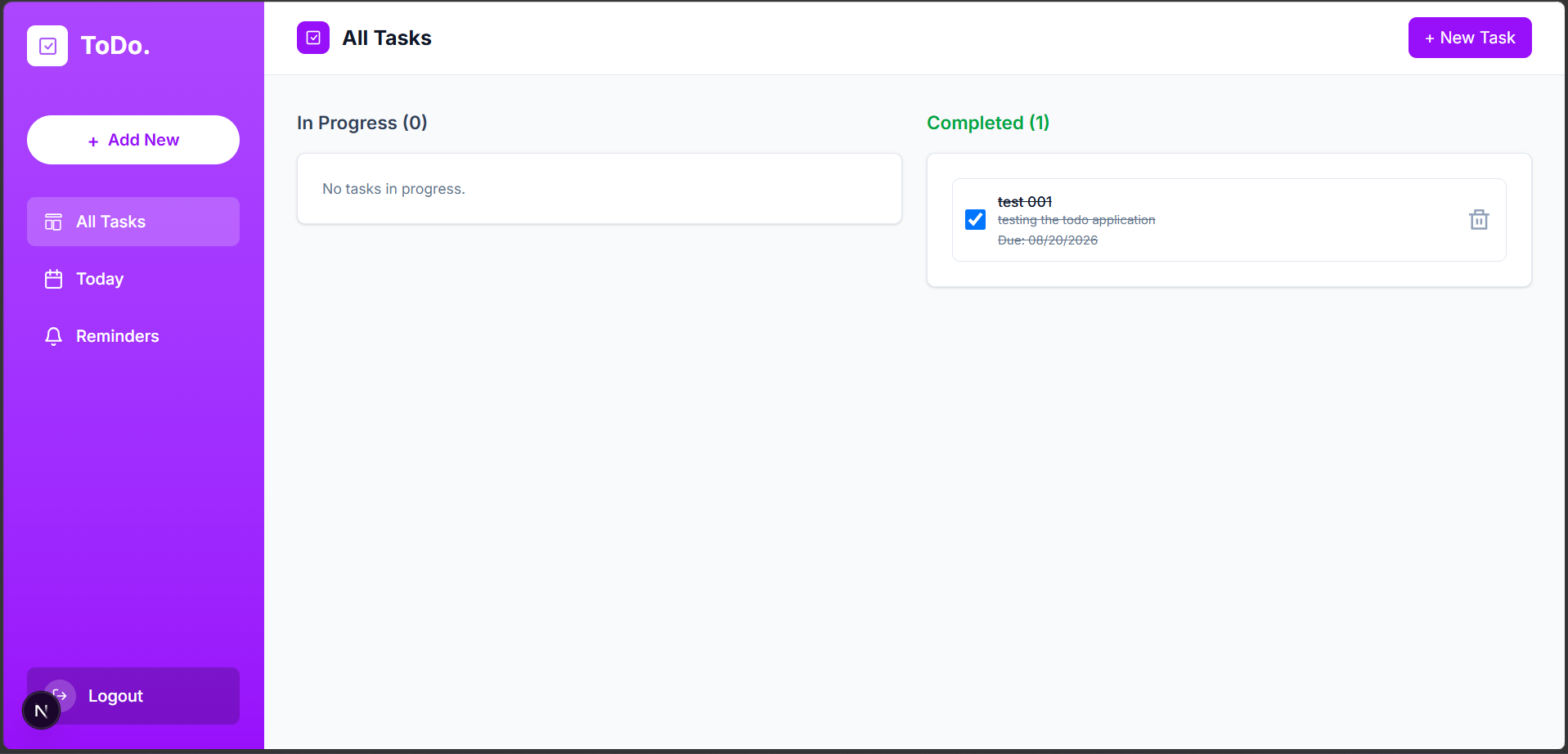 ToDo Web Application screenshot 5