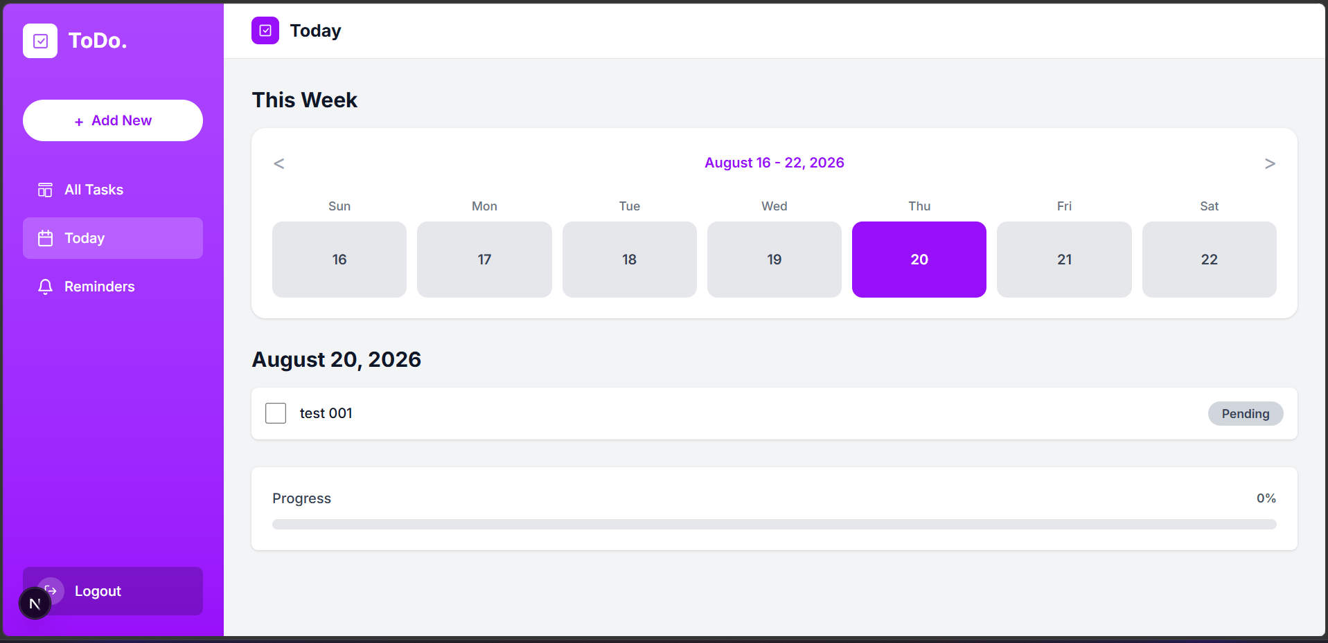 ToDo Web Application screenshot 6