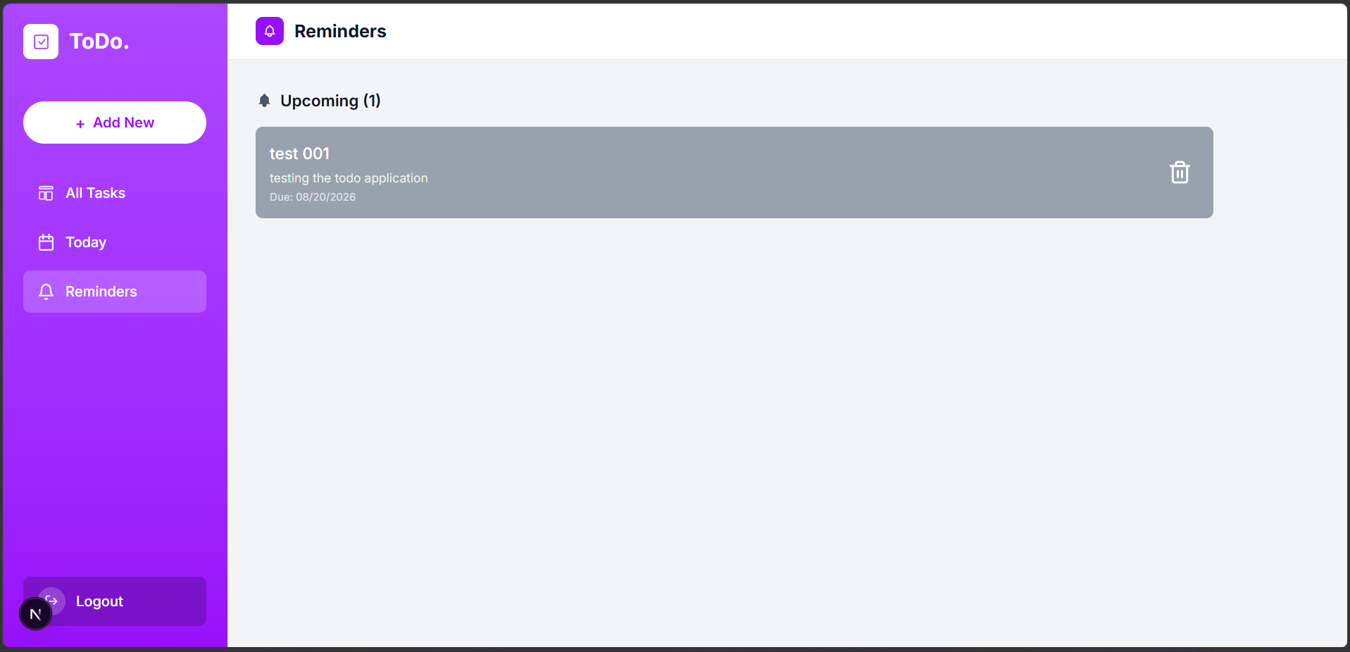 ToDo Web Application screenshot 7