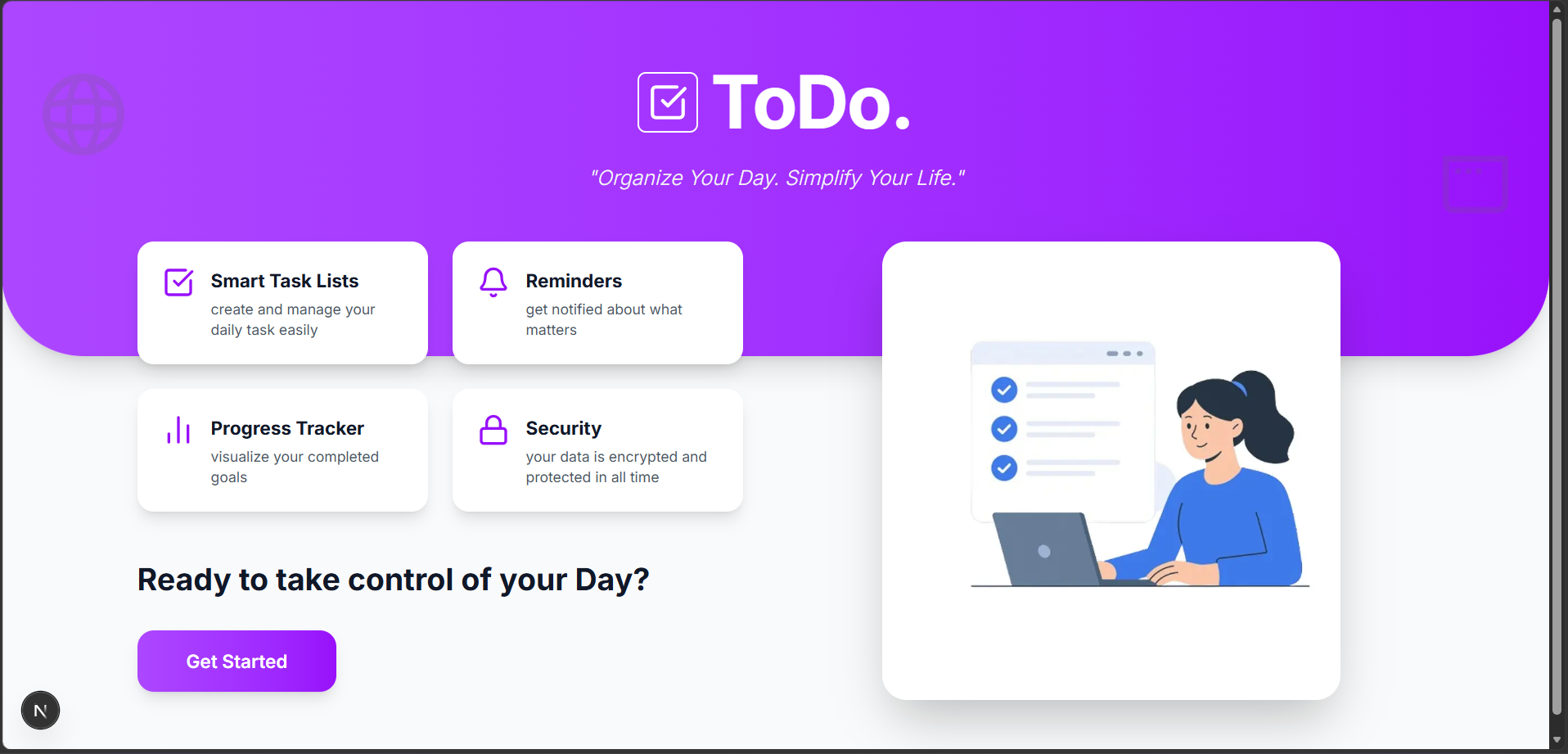 ToDo Web Application screenshot